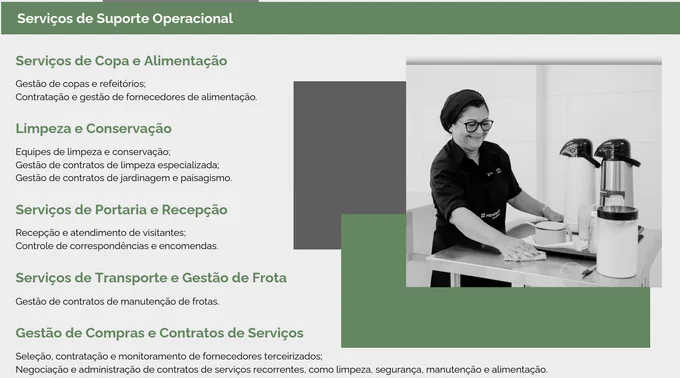 Serviços de apoio à operação